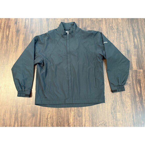Footjoy DryJoys Mens Large L Rain Jacket Full Zip Windbreaker Jacket Golf Black - Picture 1 of 11